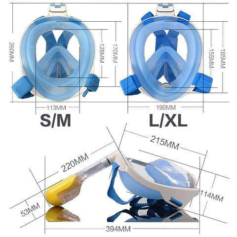 FREE BREATH 180° FULL FACE SNORKEL MASK