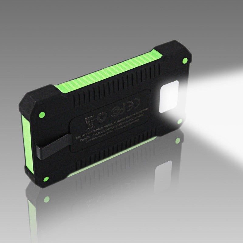 Outdoor Waterproof Power Bank - Solar Powered, Shock Resistant