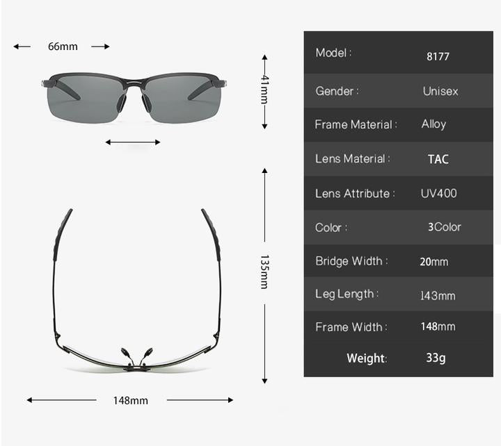 Invincible™ Photochromic Sunglasses with Polarized Lens