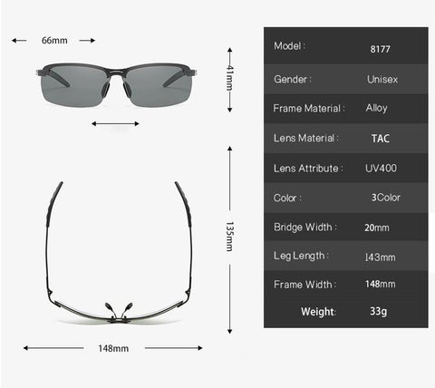 Image of Invincible™ Photochromic Sunglasses with Polarized Lens