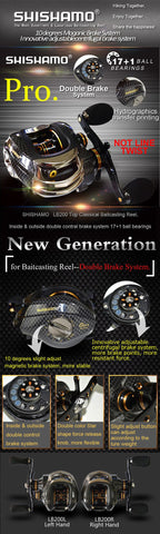 Image of FISHING BAITCASTING REEL 18 BB BALL BEARINGS DOUBLE BRAKE SYSTEM LEFT/RIGHT HAND CASTING