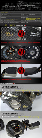 Image of FISHING BAITCASTING REEL 18 BB BALL BEARINGS DOUBLE BRAKE SYSTEM LEFT/RIGHT HAND CASTING