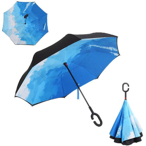 Image of RAINAWAY™ DOUBLE-LAYER HANDS-FREE INVERTED UMBRELLA